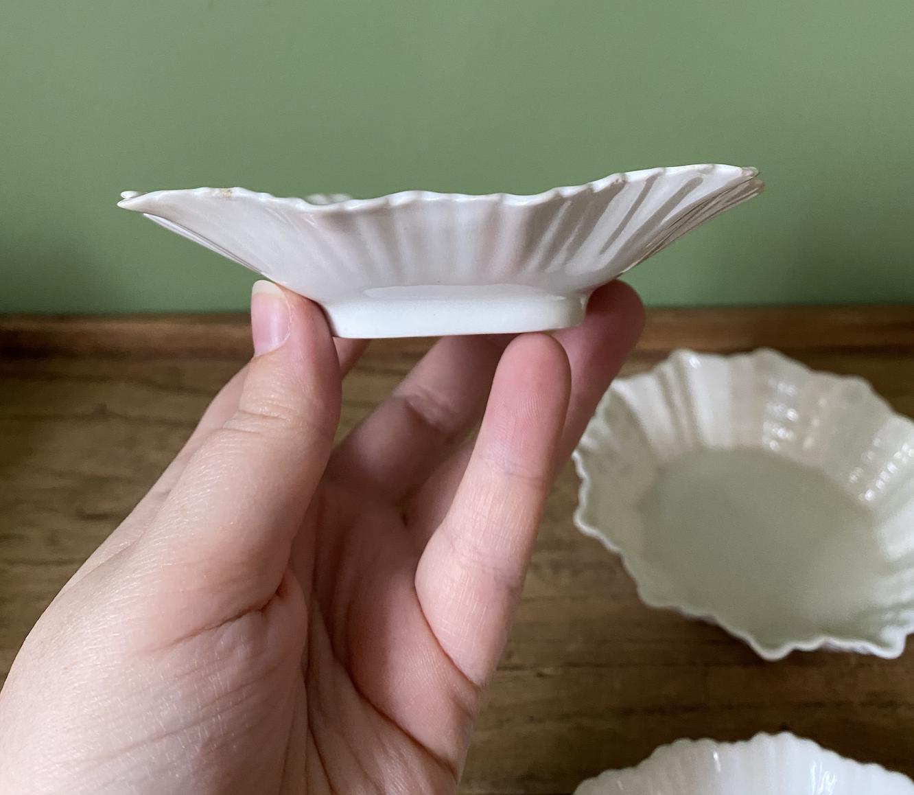 Delphine & Shelly White Bone China Scalloped Trinket Dishes