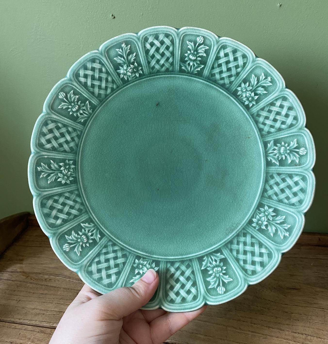Royal Cauldon Teal Green Low Cake Stand
