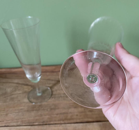 Paid of Etched Champagne Flutes