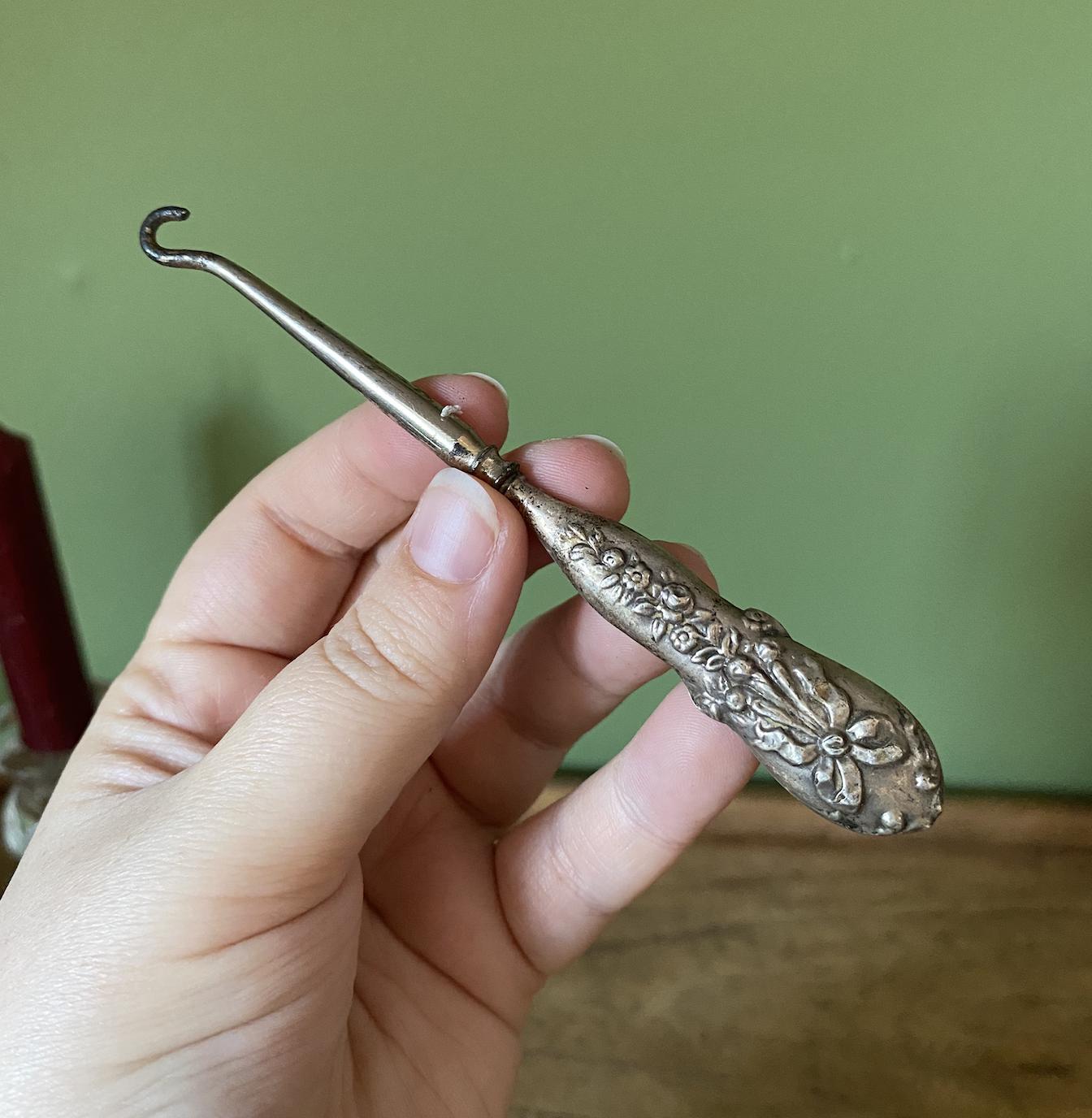 Lace | Button | Boot Hooks - Silver Plate & Steel