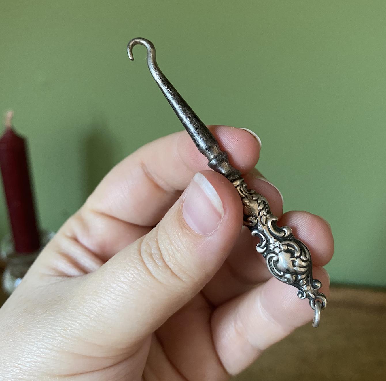 Lace | Button | Boot Hooks - Silver Plate & Steel