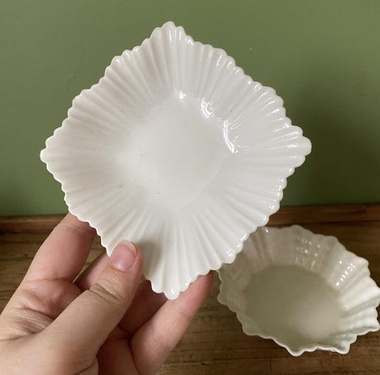Delphine & Shelly White Bone China Scalloped Trinket Dishes