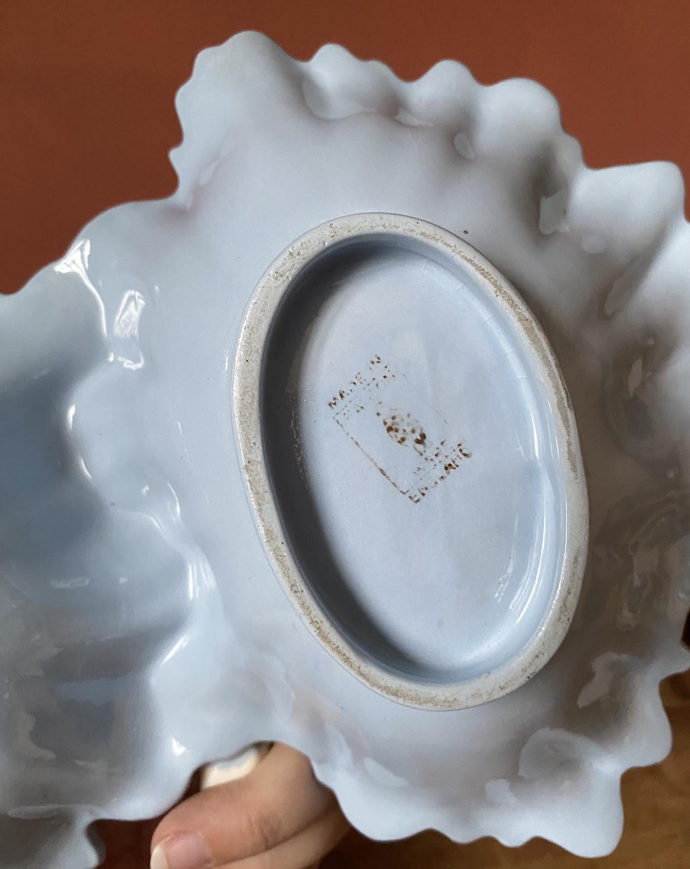 Falcon Ware Pastel Blue Two Sided Leaf Shaped Serving Dish