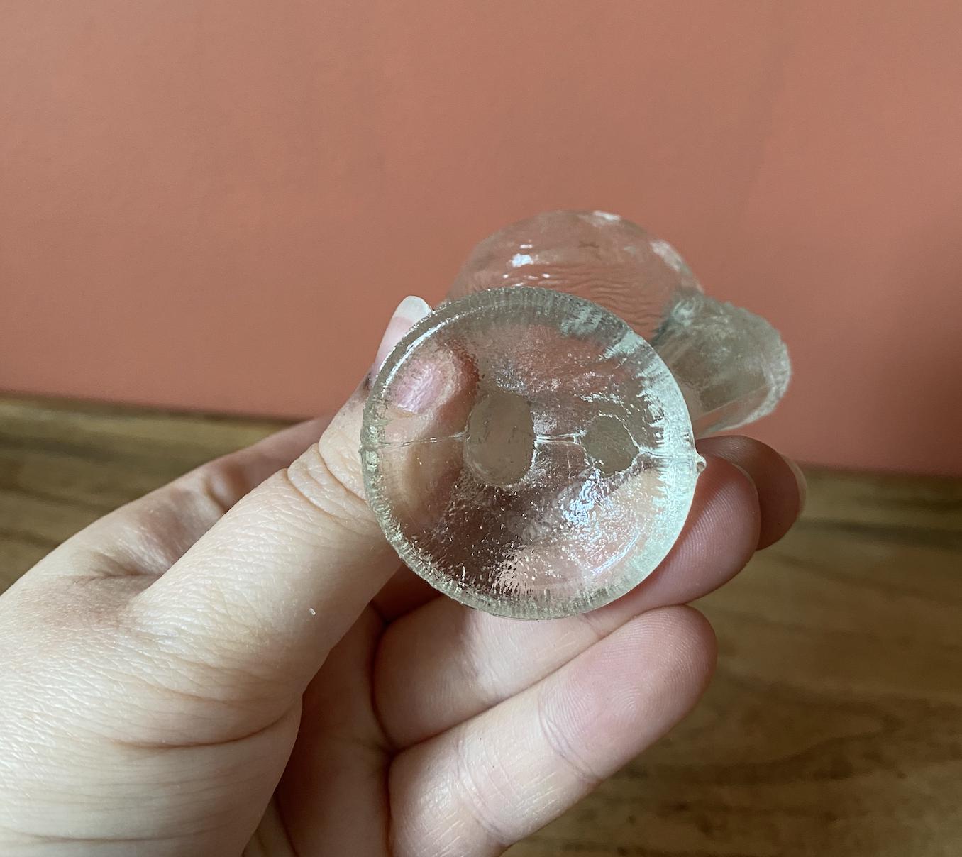 Vintage Moulded Clear Glass Kiwi Stork Bird Egg Cup