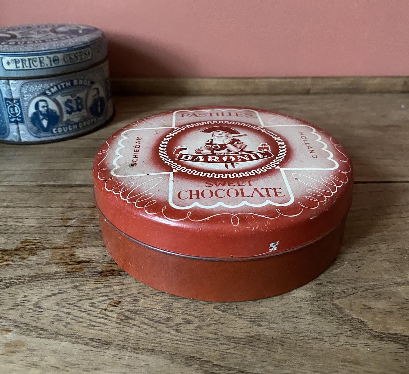 Smith Brothers Round Cough Drops Tin & Baronie Sweet Pastilles | Collectible Tin