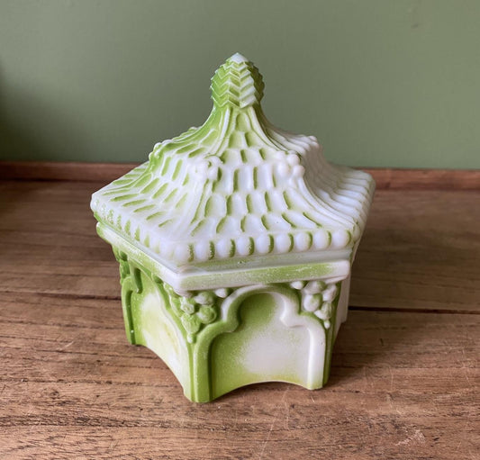 White Glass Decorative Storage Pot