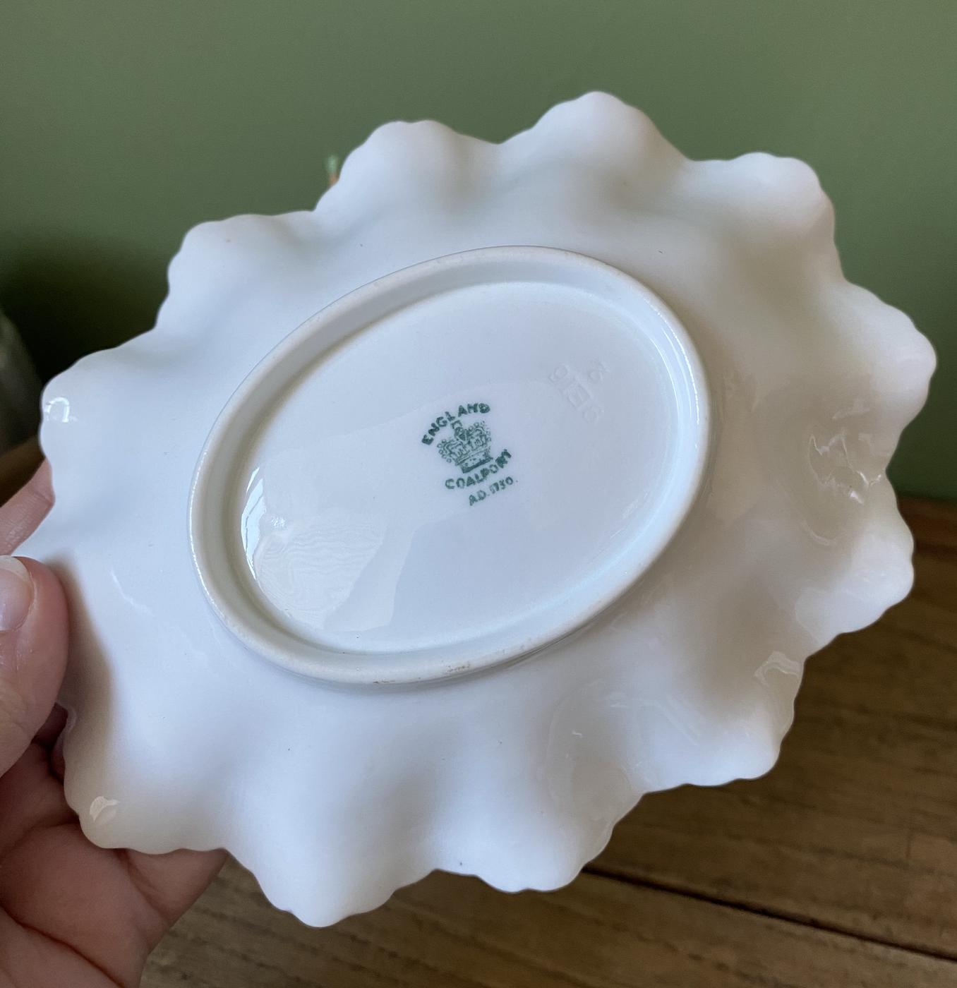 Pair of Coal Port Country Ware White Sweet Dishes
