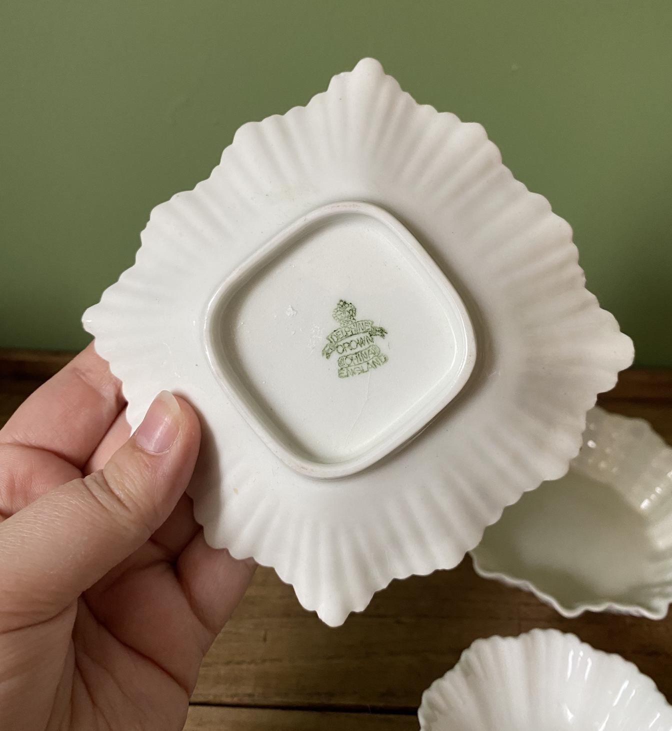 Delphine & Shelly White Bone China Scalloped Trinket Dishes