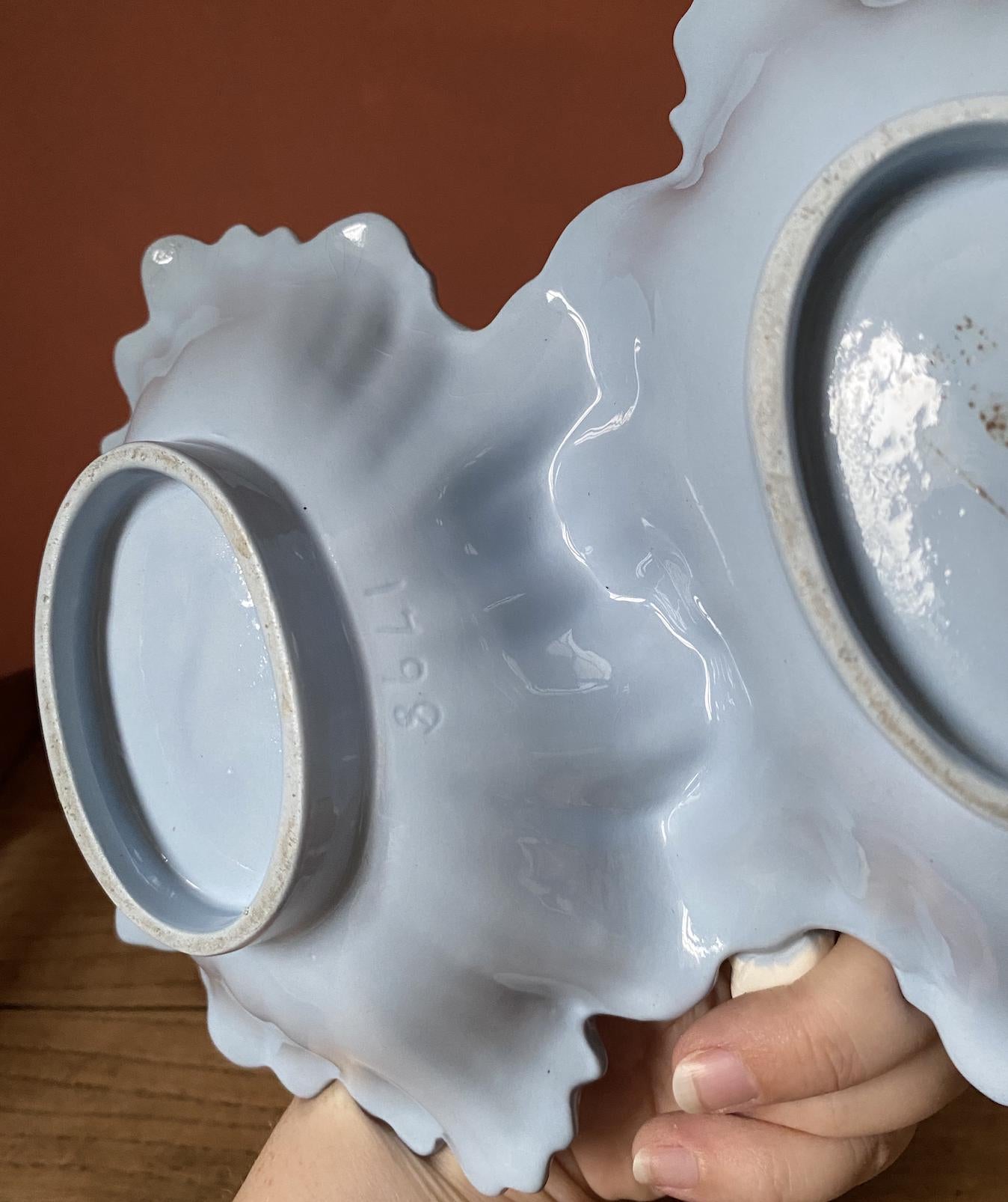 Falcon Ware Pastel Blue Two Sided Leaf Shaped Serving Dish