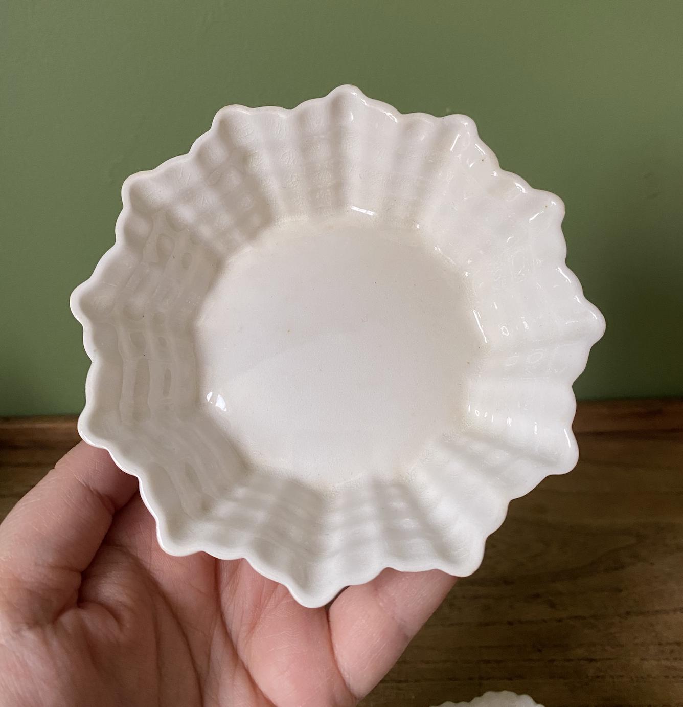 Delphine & Shelly White Bone China Scalloped Trinket Dishes