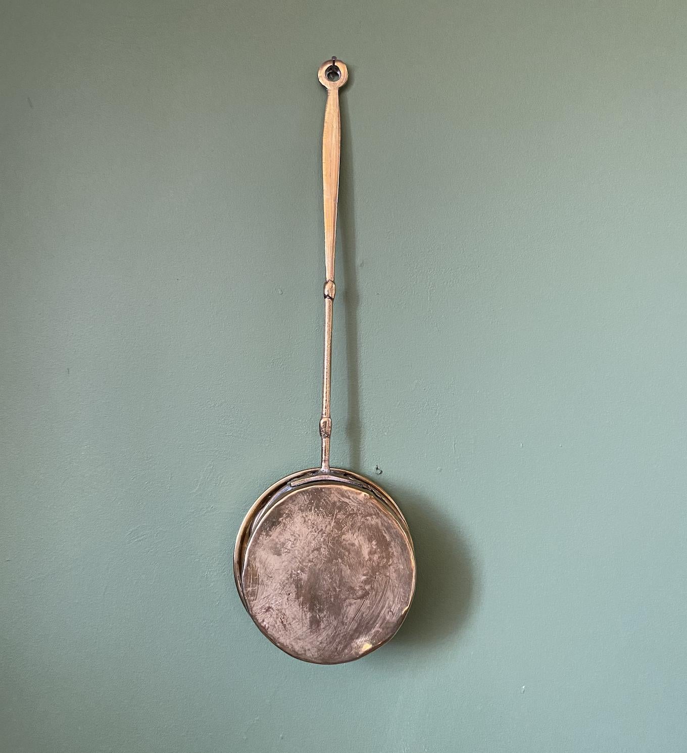 Small Brass Round Bed Warmer