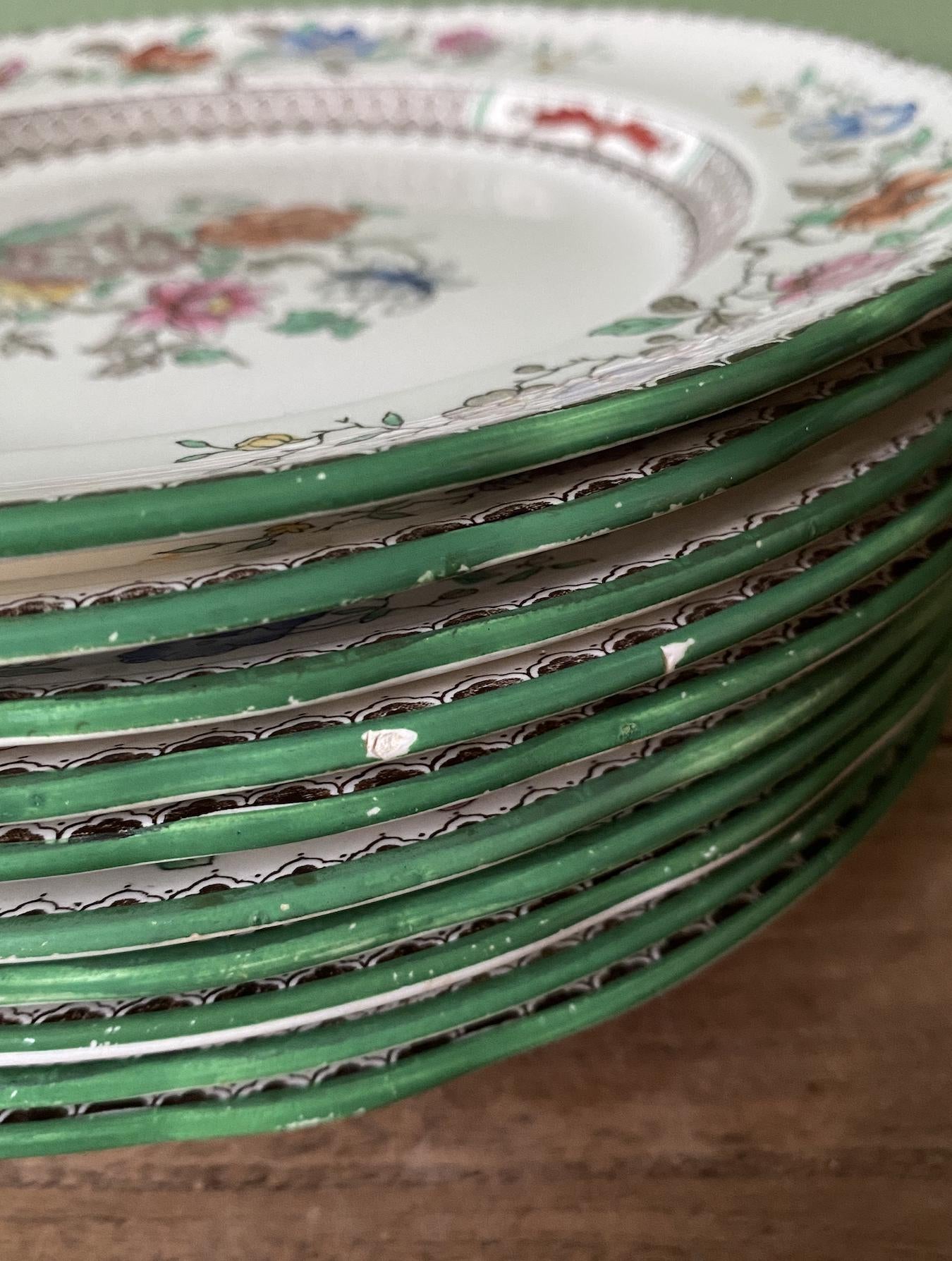 Ten Spode Copeland Chinese Rose 23cm Plates