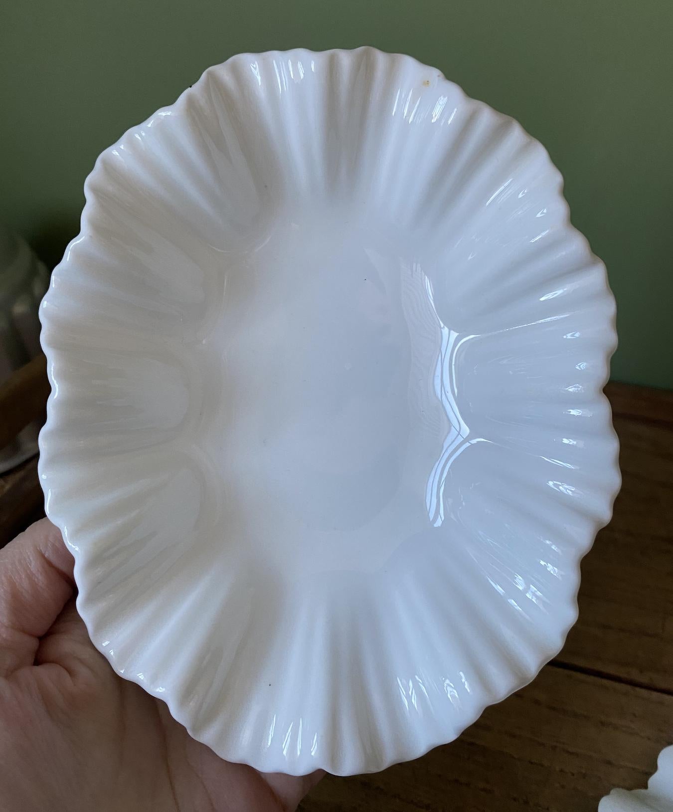 Pair of Coal Port Country Ware White Sweet Dishes