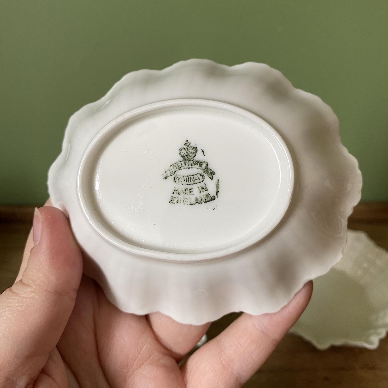 Delphine & Shelly White Bone China Scalloped Trinket Dishes