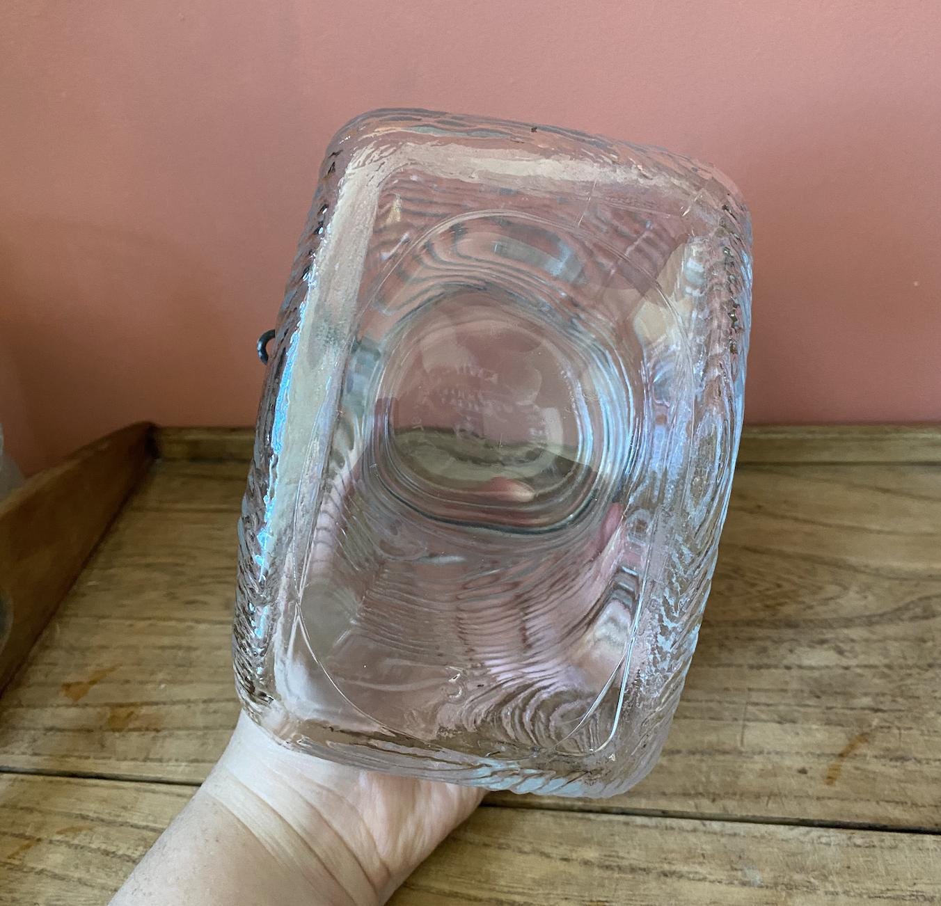 Vetri Di Fidenza Per Alimenti Embosses Glass Lever Lock Storage Jar