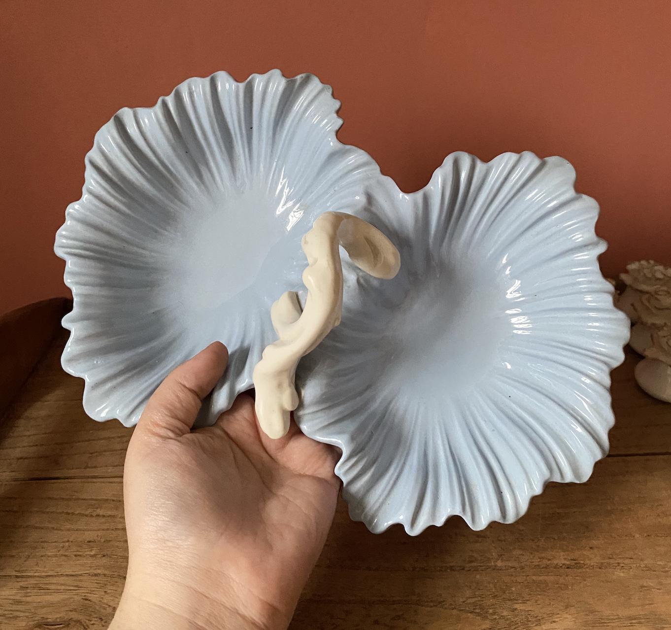 Falcon Ware Pastel Blue Two Sided Leaf Shaped Serving Dish