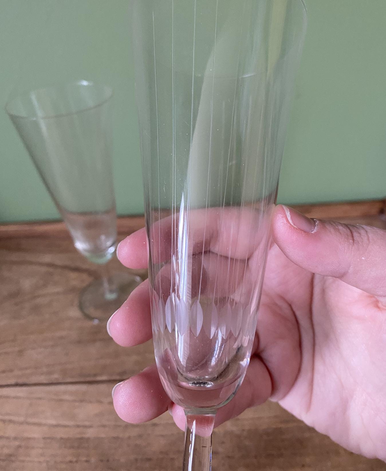 Paid of Etched Champagne Flutes