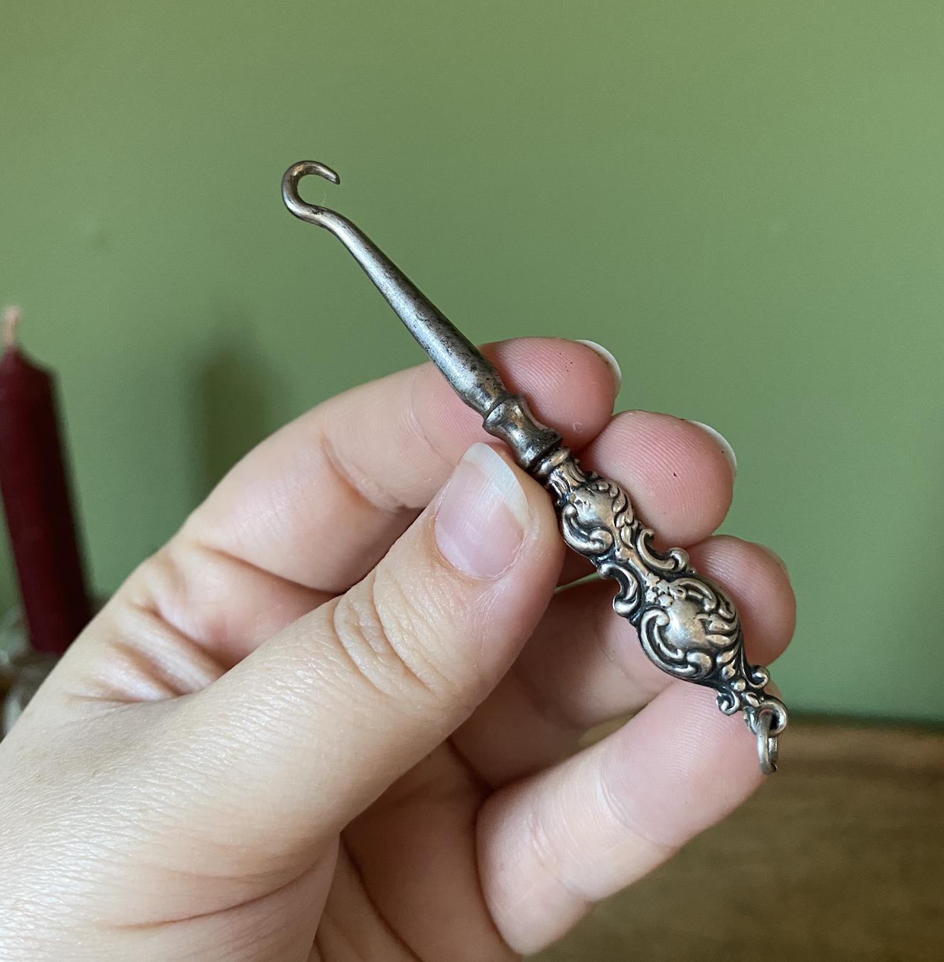 Lace | Button | Boot Hooks - Silver Plate & Steel