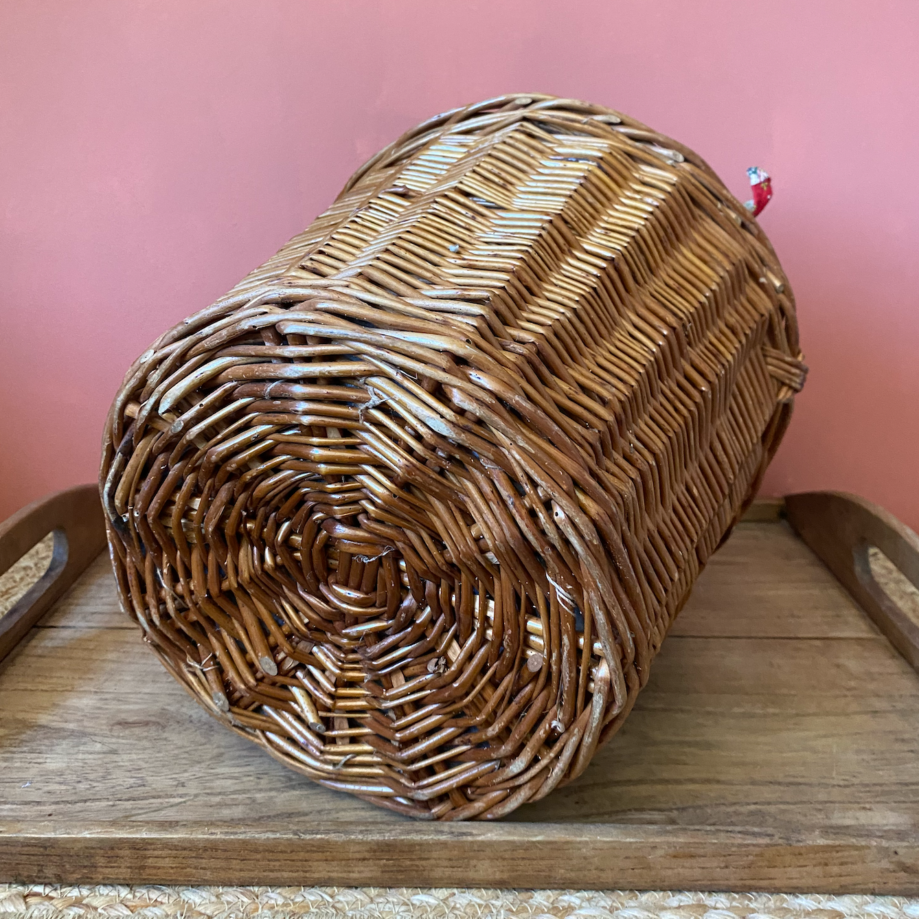 Tall Wicker Fully Lined 1930s Egg Gathering Basket