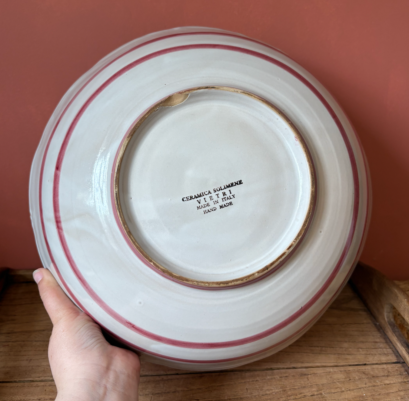 Large Solimene Campagna Chicken Design Serving Bowl
