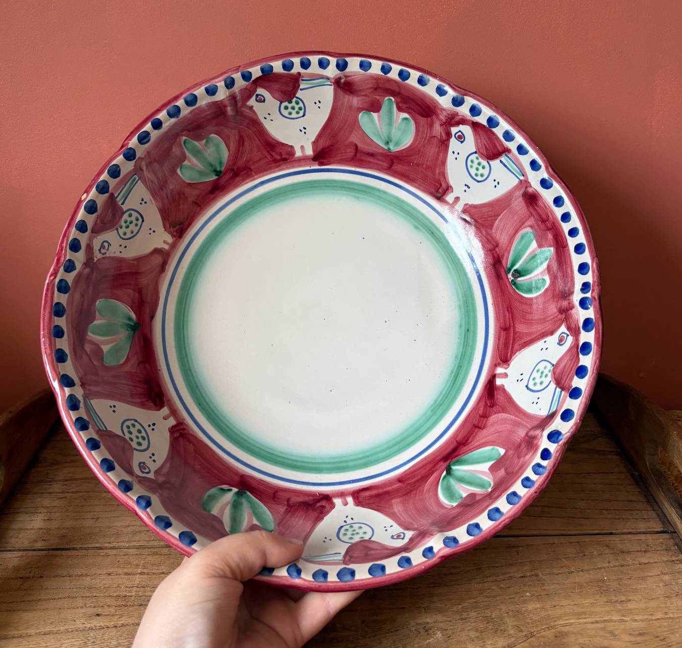 Large Solimene Campagna Chicken Design Serving Bowl