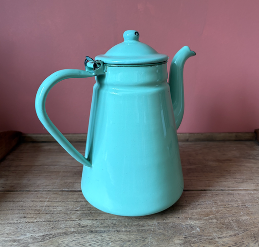 Mint Green Reservior Enamel Coffee Pot Vase