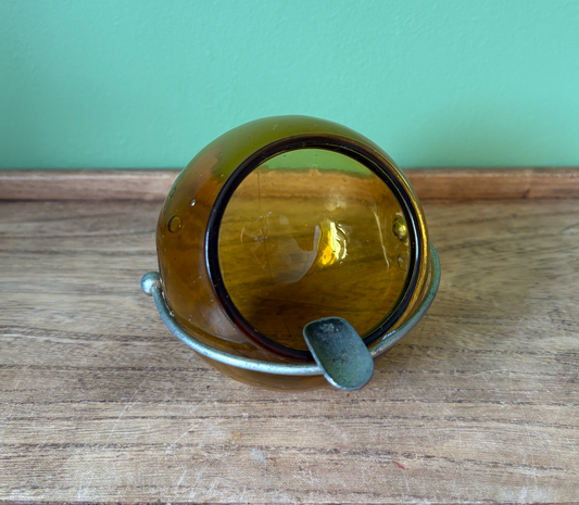 Amber Glass Ball Ashtray