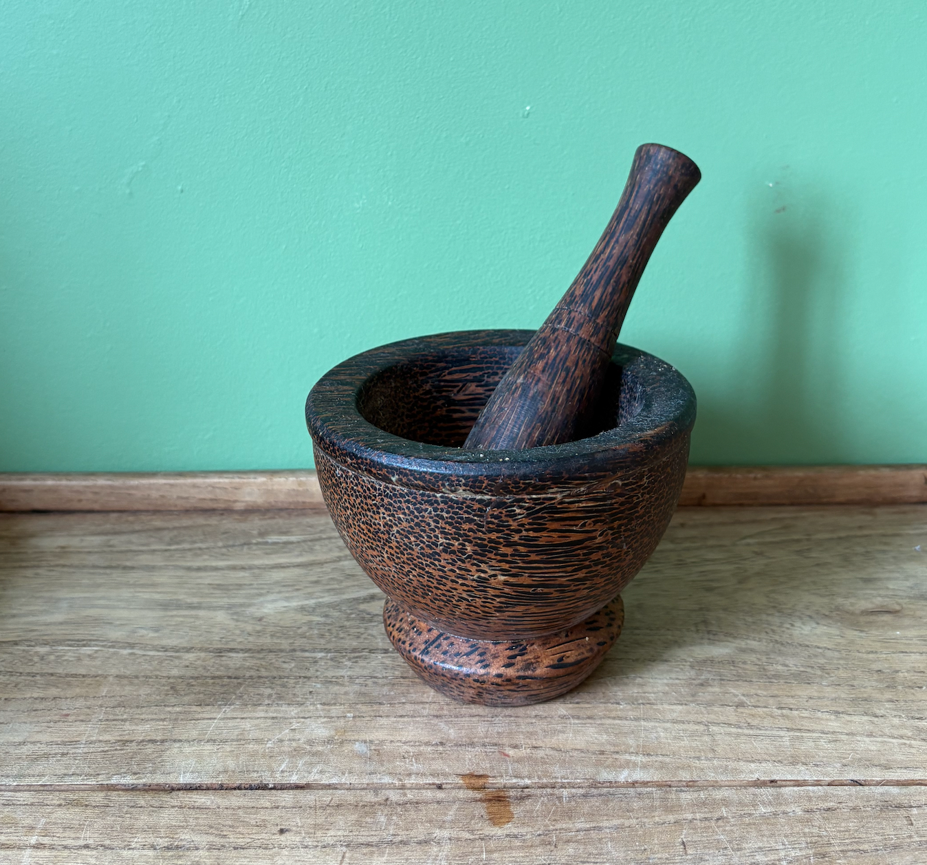 Palm Wood Mortar & Pestle