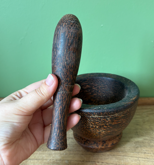 Palm Wood Mortar & Pestle