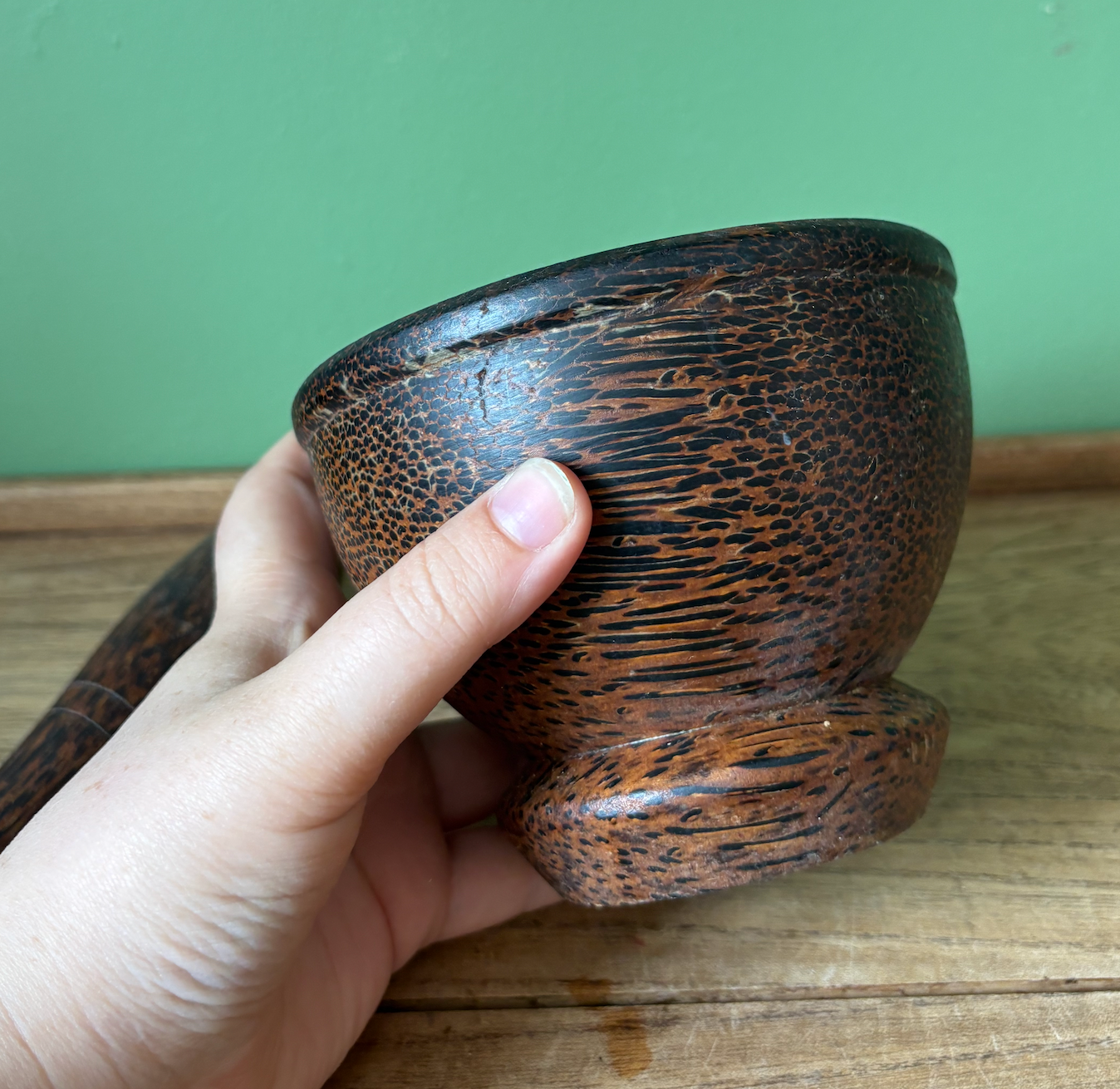 Palm Wood Mortar & Pestle