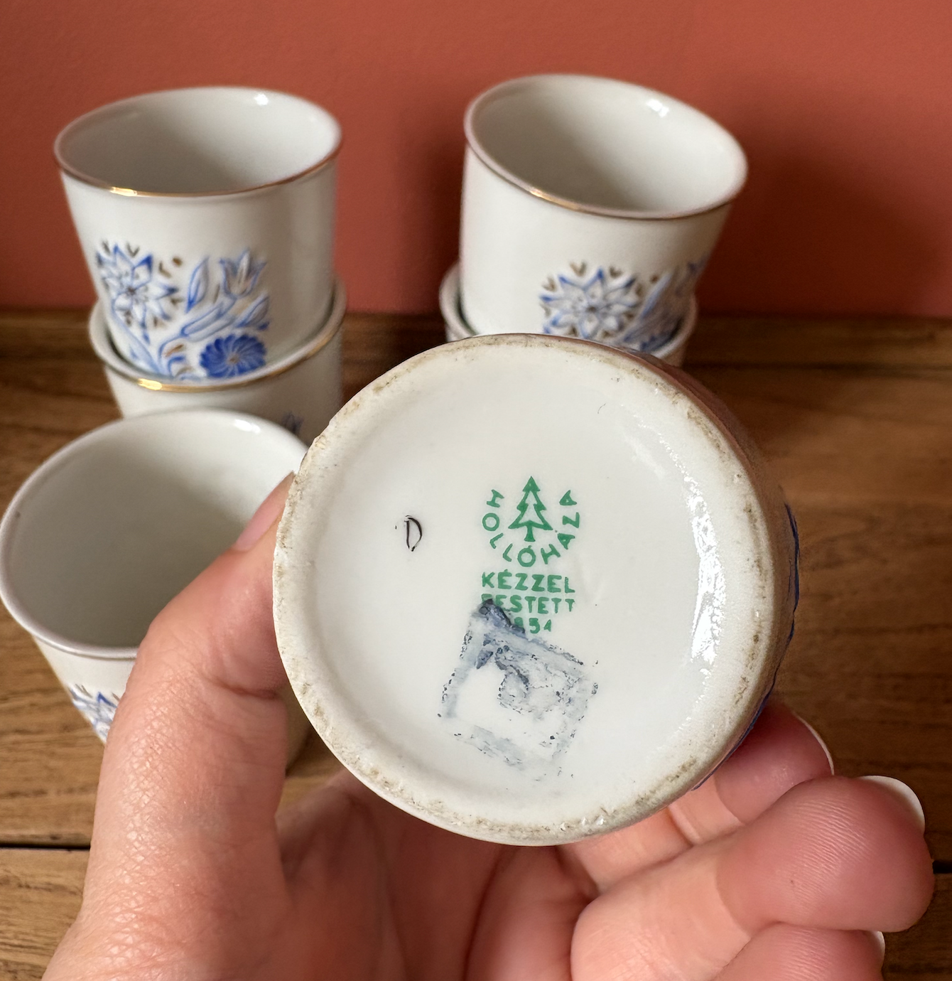 Set of 6 Hungarian Porcelain Tumblers