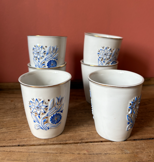 Set of 6 Hungarian Porcelain Tumblers