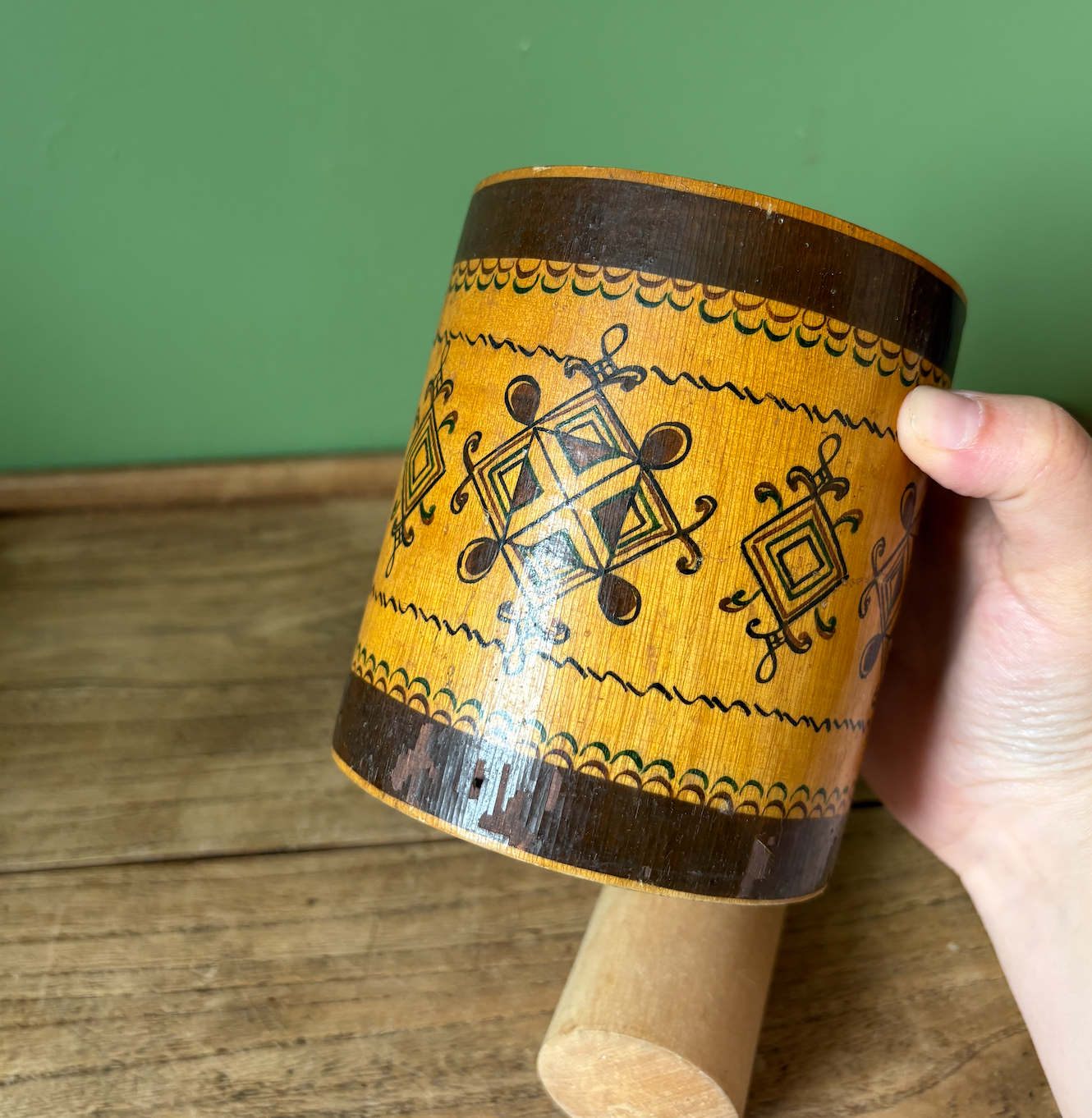 Decorative Wooden Mortar & Pestle