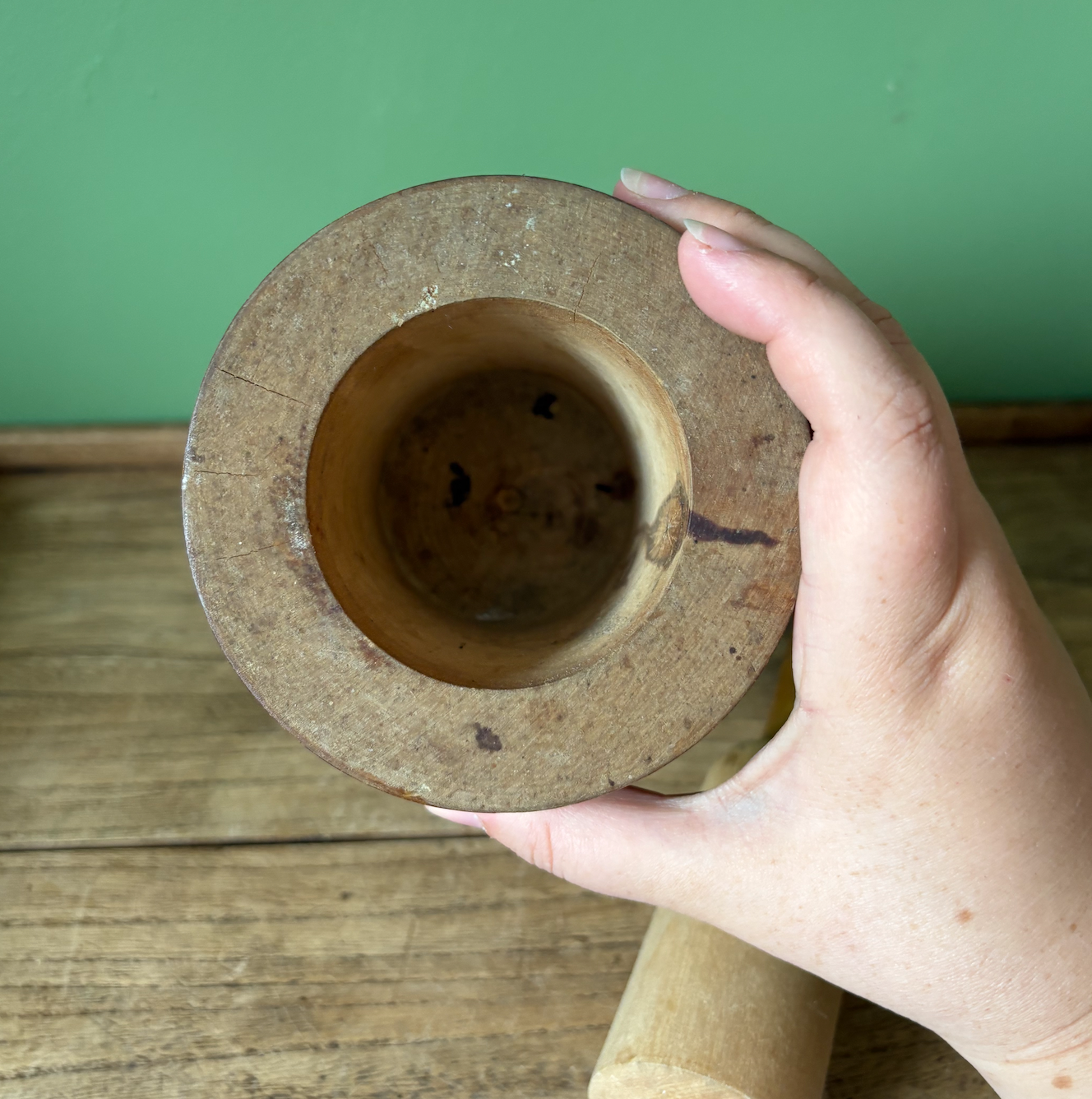 Decorative Wooden Mortar & Pestle