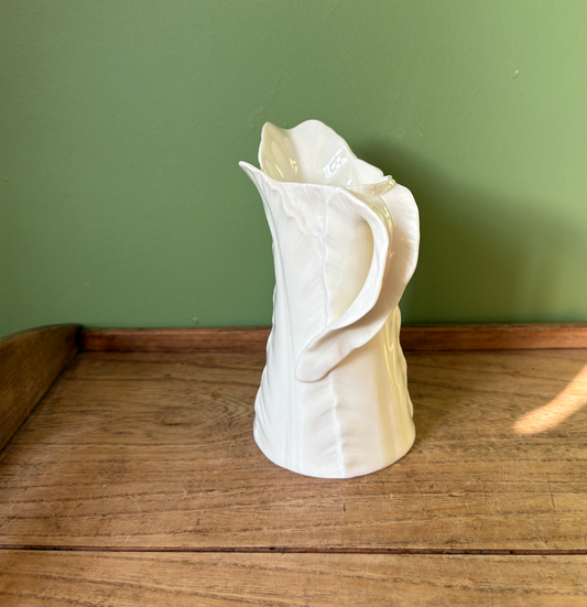 Royal Worcester White Porcelain Banana Leaf Medium Jug