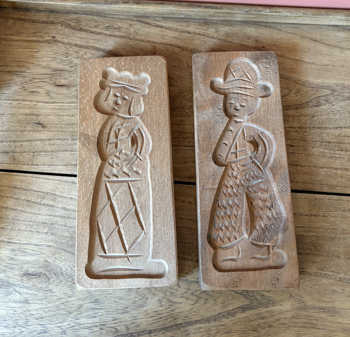 Two Speculoos Wooden Gingerbread Moulds