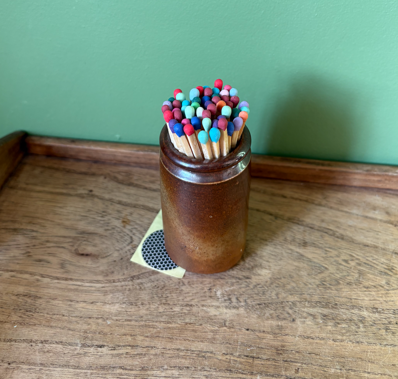 Brown Salt Glaze Pot for Matches