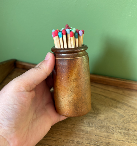 Brown Salt Glaze Pot for Matches