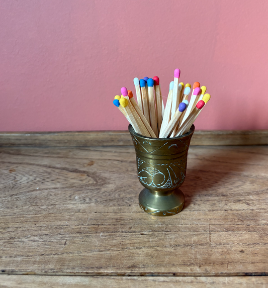 Etched Brass Pot for Matches