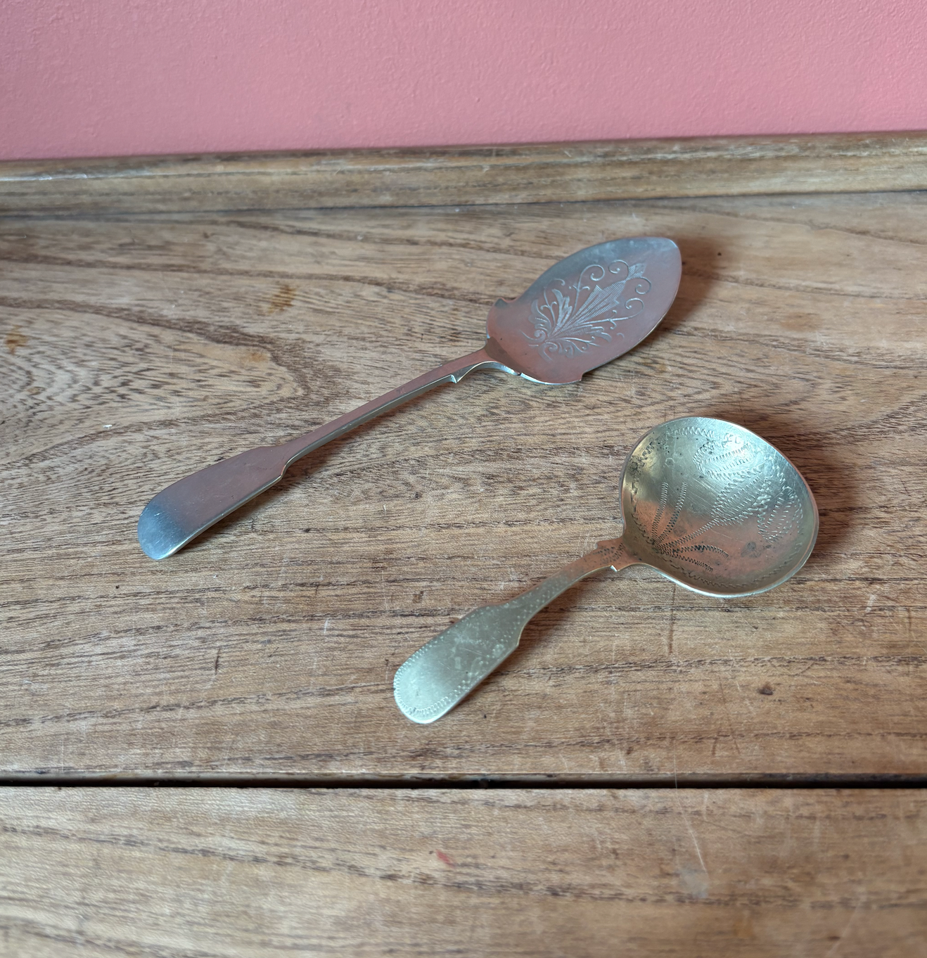 Etched Decorative Caddy Spoons