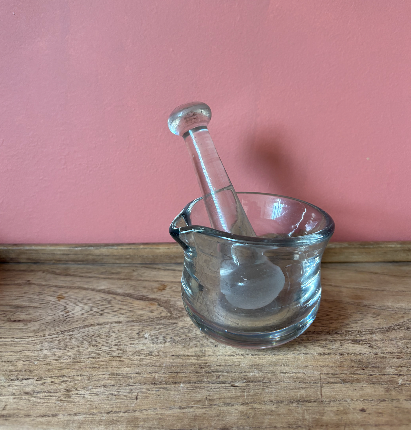 Early Glass Mortar & Pestle