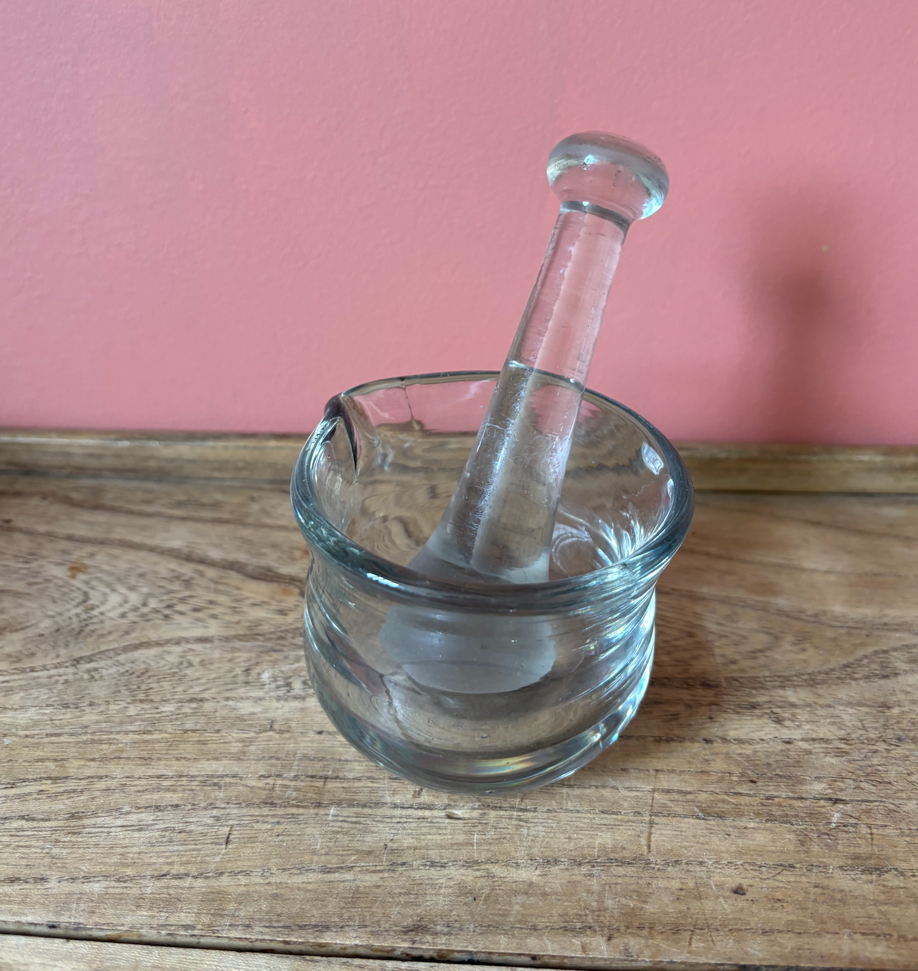 Early Glass Mortar & Pestle