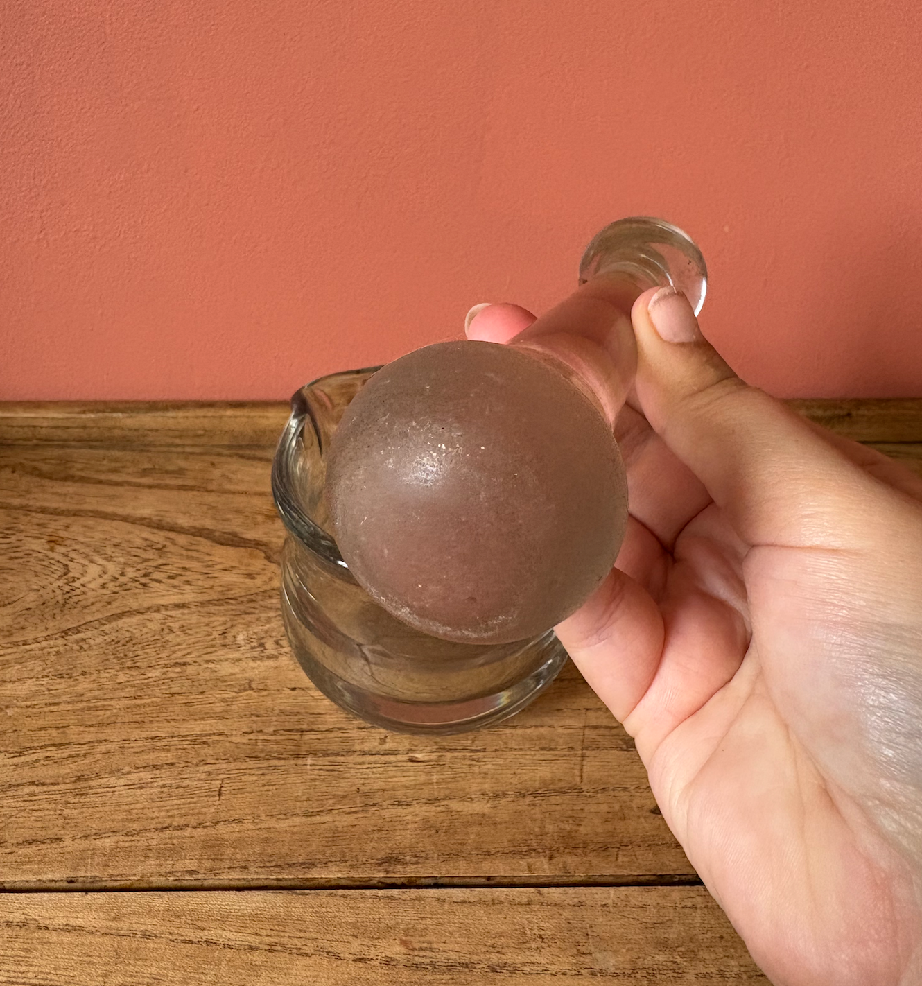 Early Glass Mortar & Pestle