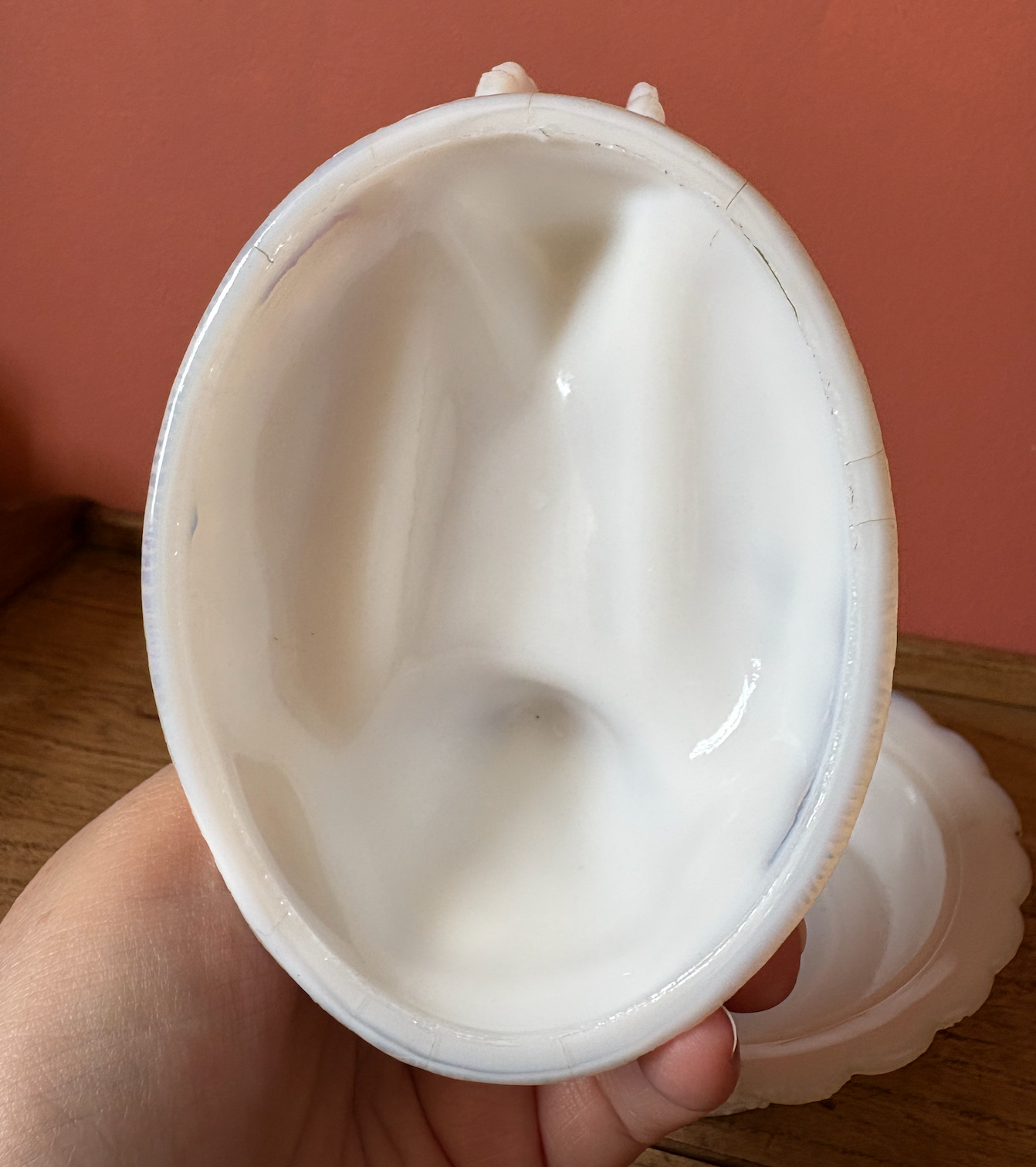 Milk Glass Hen on Nest Bon Bon Dish