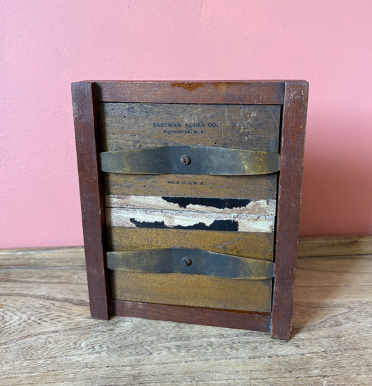 Early Kodak Negative Plate Wooden Photo Frame