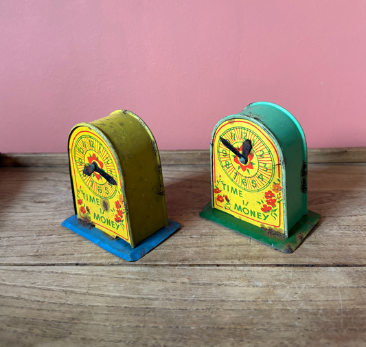 Time is Money Retro Tin Money Boxes | Fairground Prize | Children's Toy