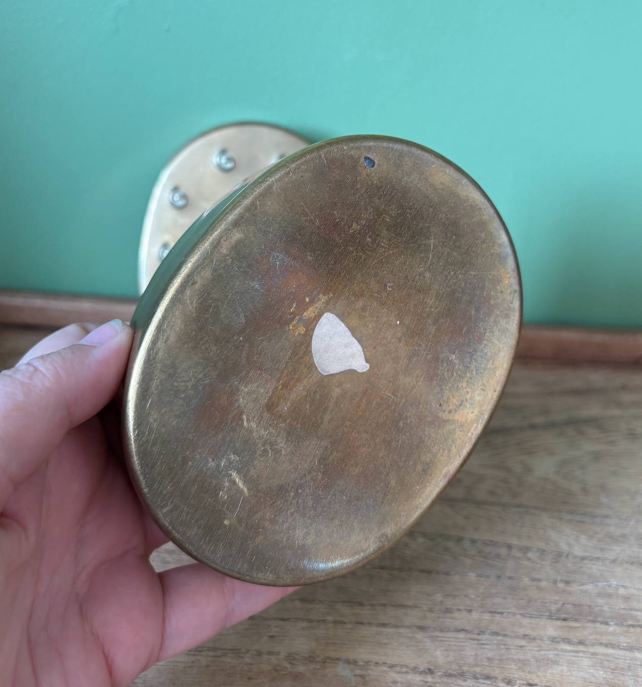 Oval Shaped Brassy Trinket Tin