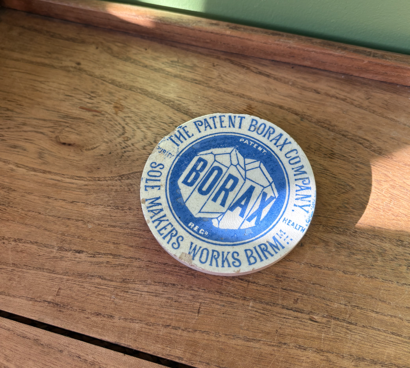 Victorian Borax Blue Graphic Pot Lid
