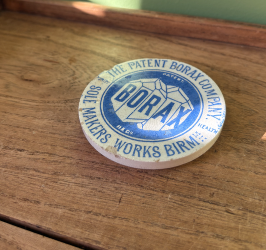 Victorian Borax Blue Graphic Pot Lid