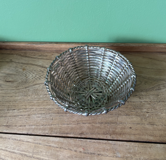 Silver Plate Woven Wire Mini Bakset